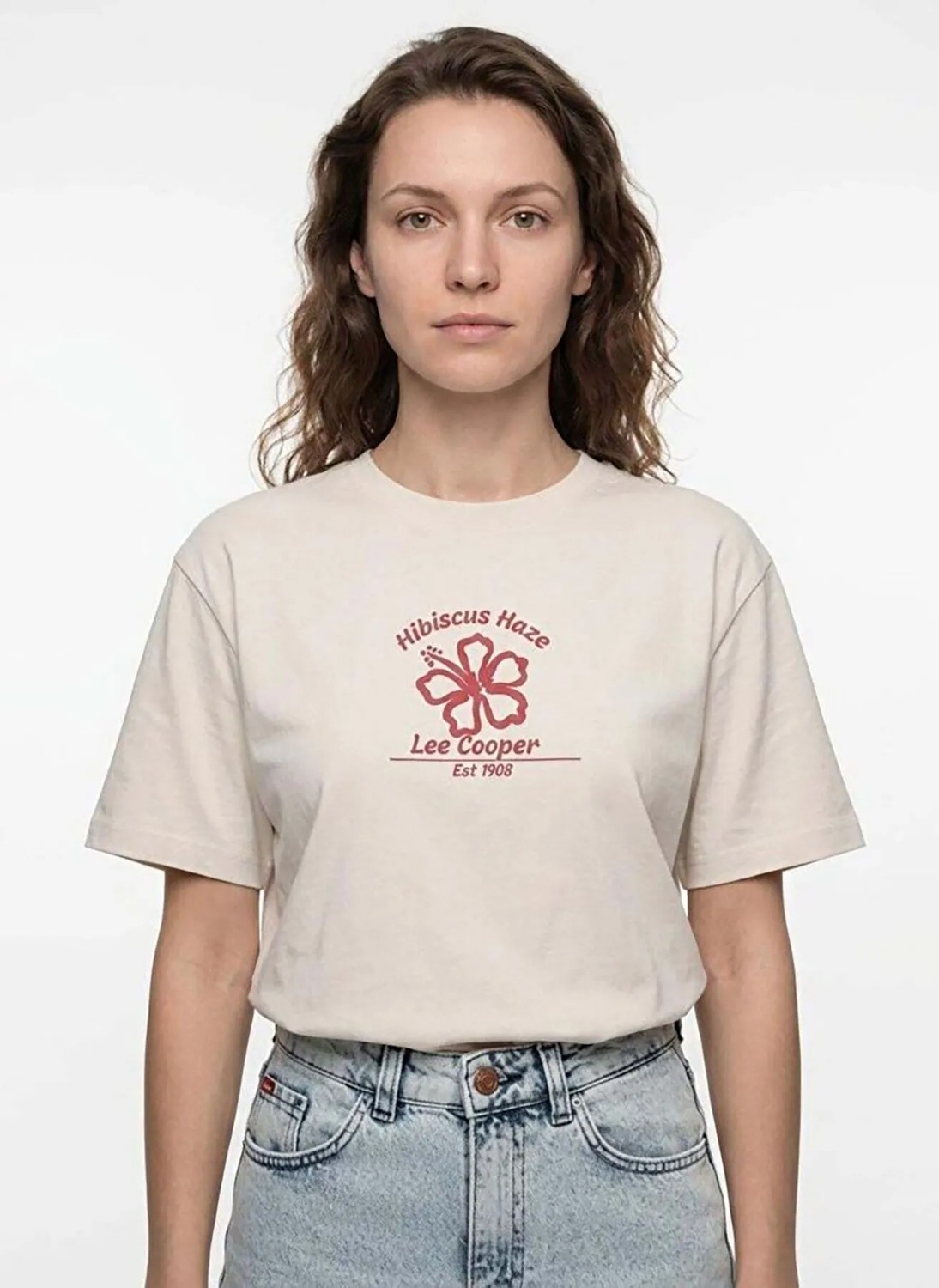 Lee Cooper Ekru Kadın Baskılı T-Shirt 262 Lcf 242026 New Ekru görsel 3