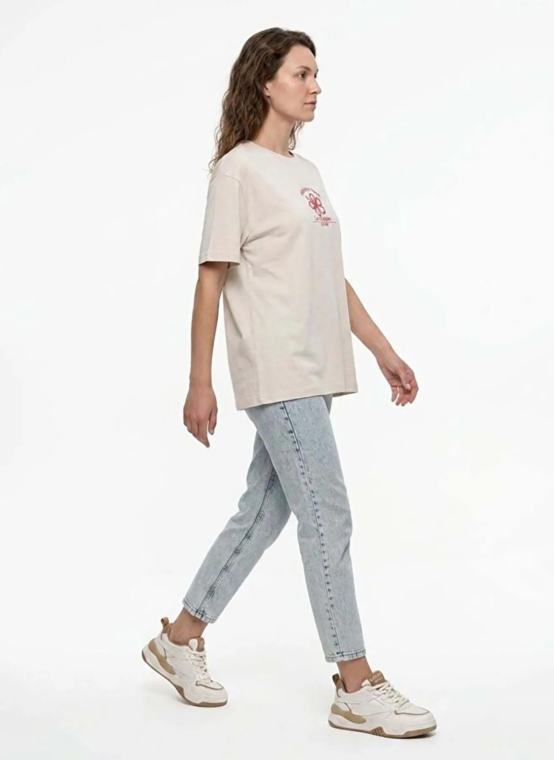 Lee Cooper Ekru Kadın Baskılı T-Shirt 262 Lcf 242026 New Ekru görsel 4