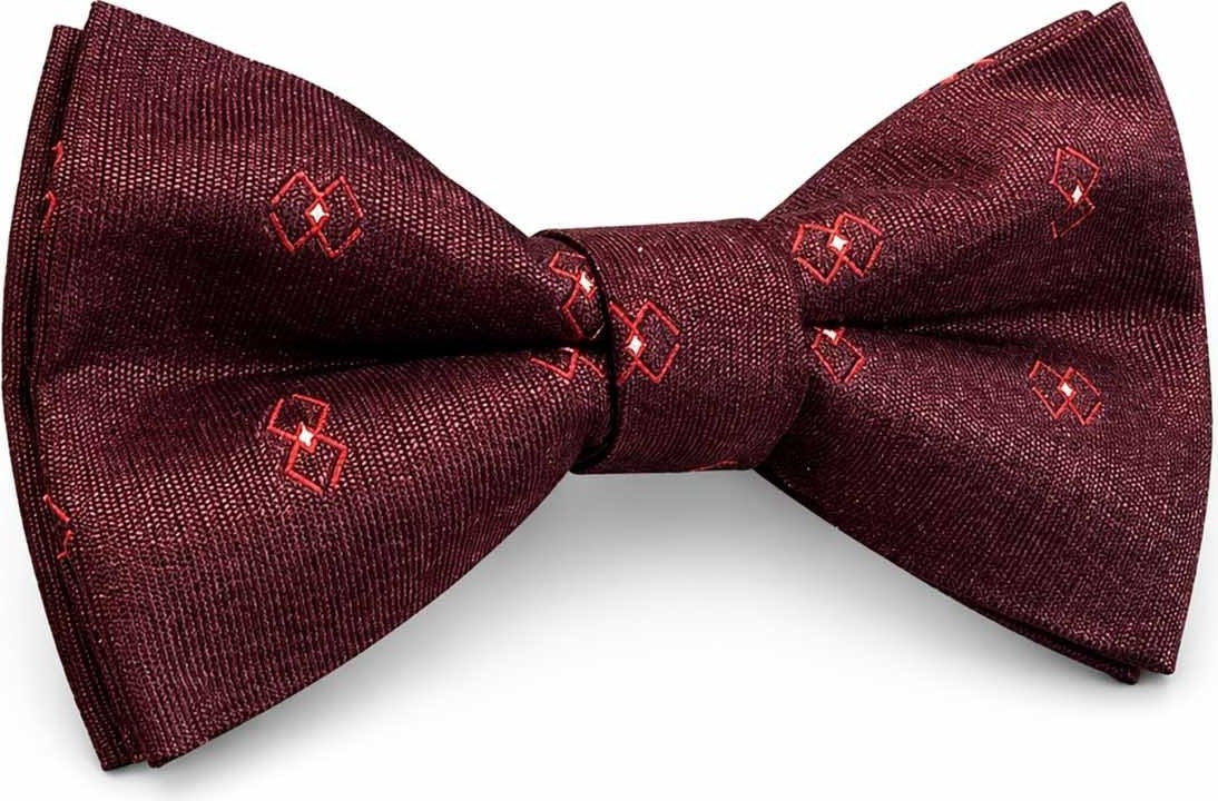 Kravatkolik Bordo Motif Ipek Papyon SB184 görsel 3