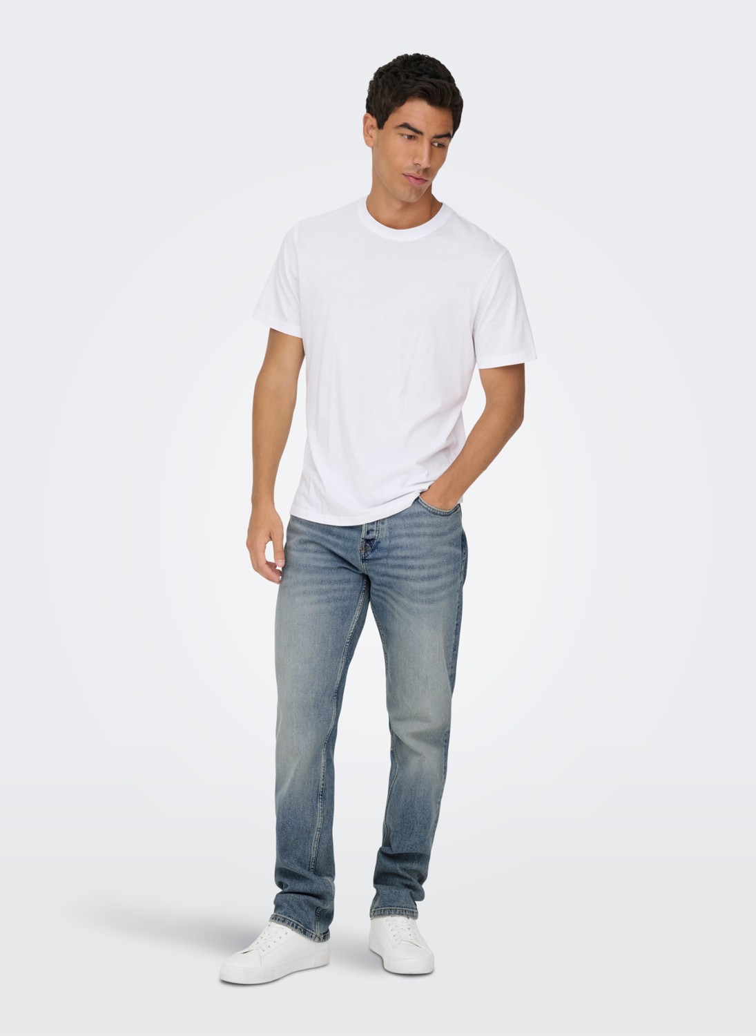 Only & Sons Orta Bel Regular Straight Açık Mavi Erkek Denim Pantolon Onsedge Performance Lb 3816 Dot Dnm