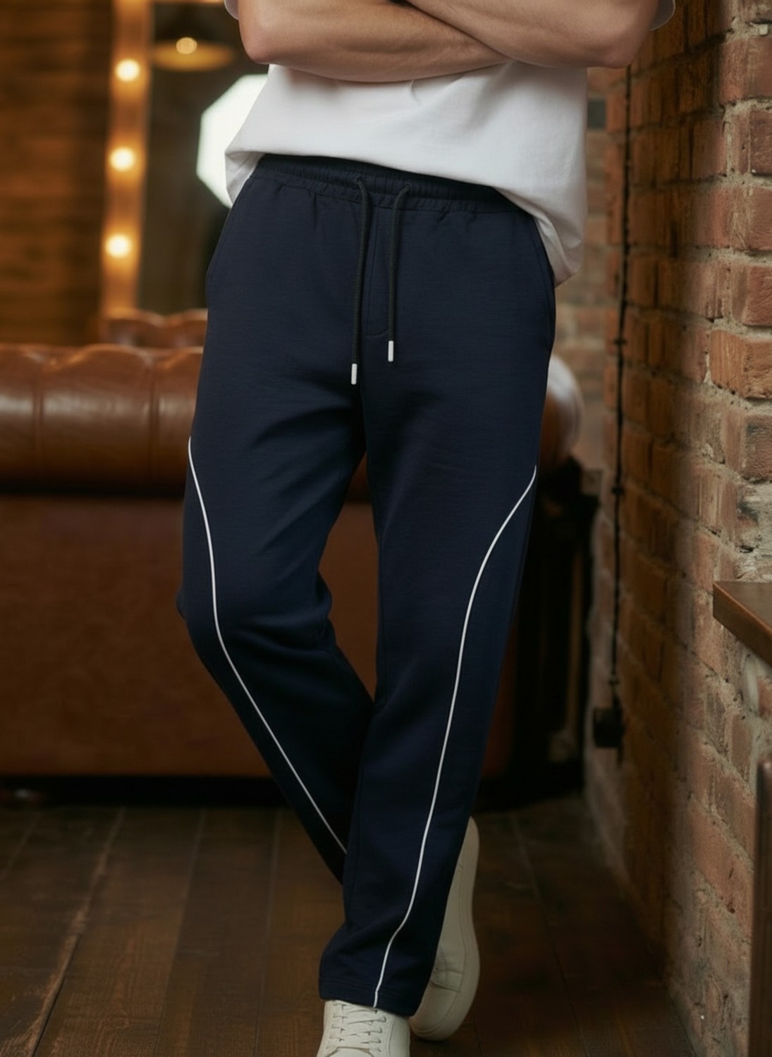 Veleno Erkek Siyah Baggy Biyeli Oversize Relaxed 4 Mevsim Eşofman Altı Bol Paça 2 Iplik Tam Kalıp