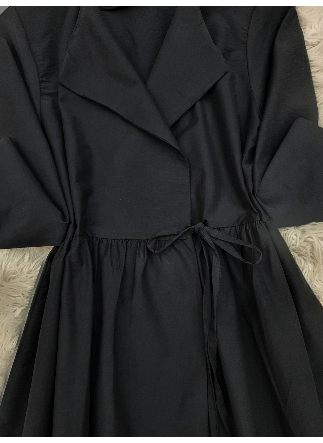 Moda Morfo Yan Bağcıklı Kol Manşeti Yırtmaçlı Kimono -Laci görsel 5