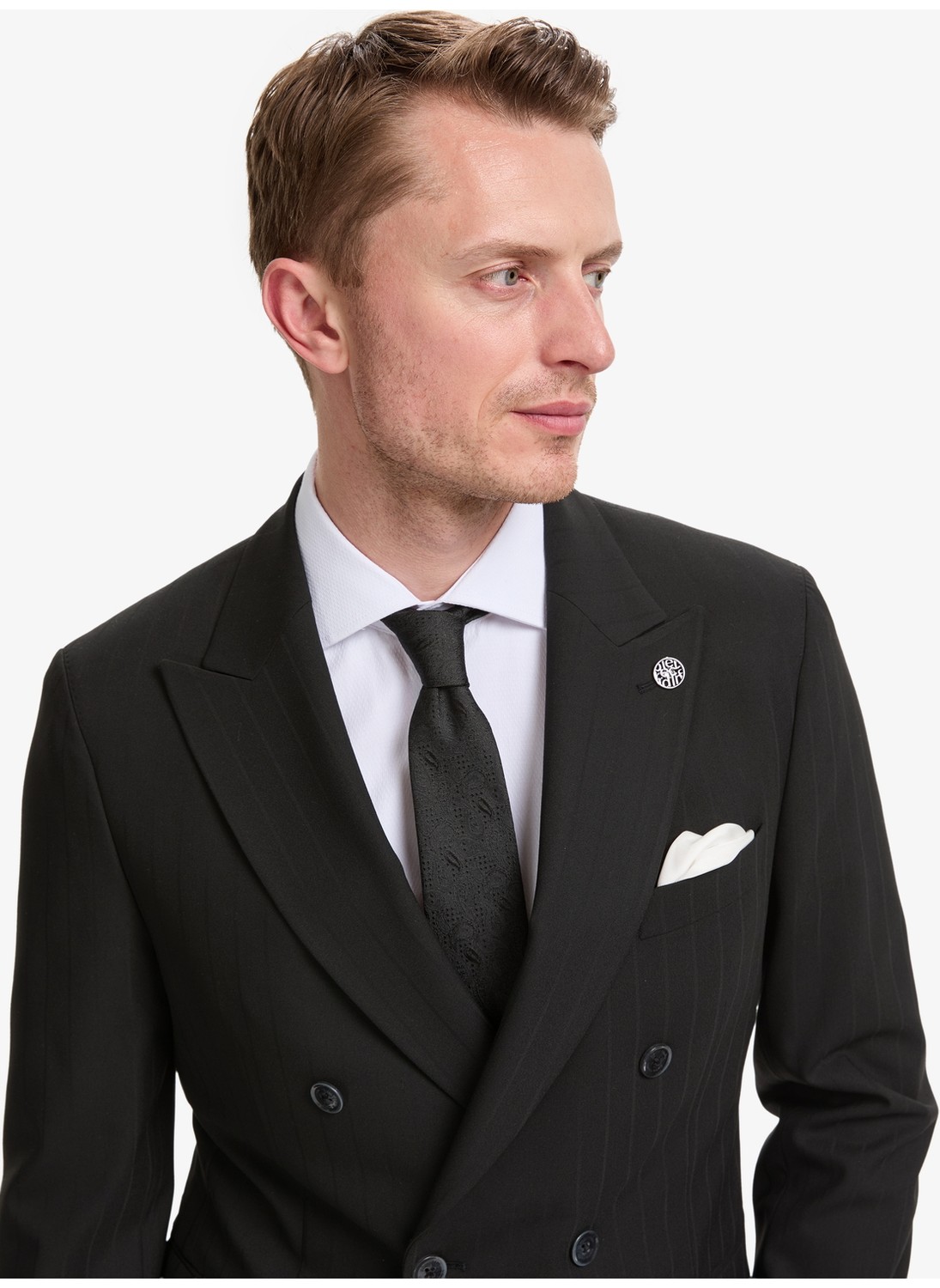 Pierre Cardin Erkek Lacivert Ex. Slim Fit Çizgili Kruvaze Takım Elbise 50325157-VR033 görsel 2