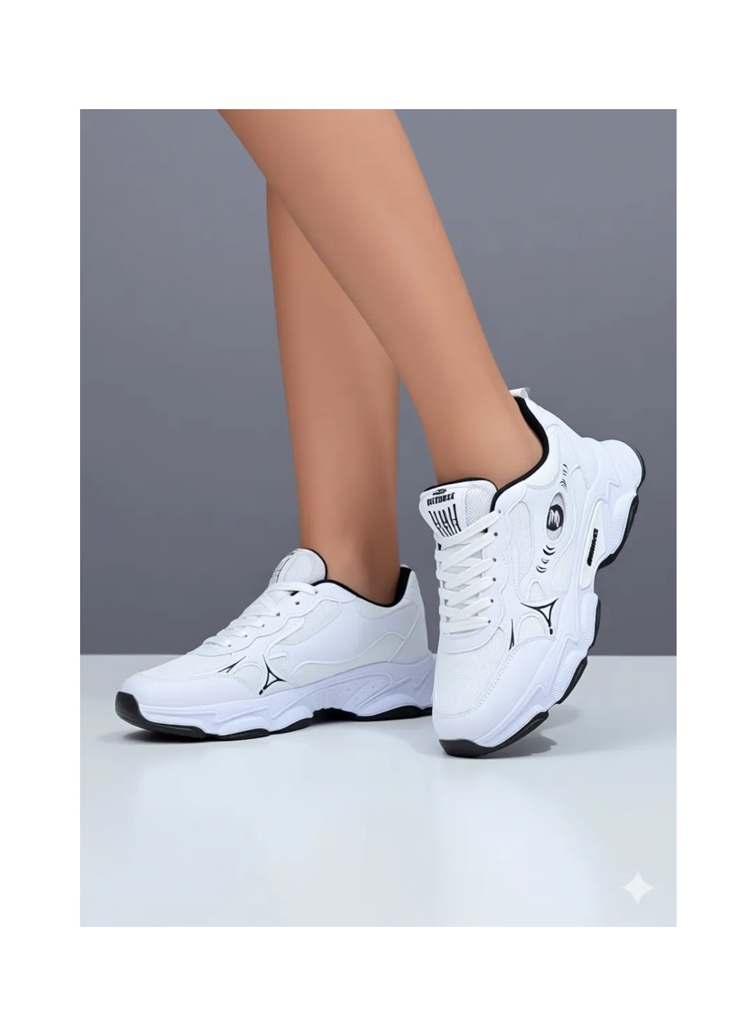 Mayback Siyah - Beyaz Erkek Ortopedik Sneaker Ayakkabı Düz Taban ve Nefes Alabilir Malzeme görsel 7