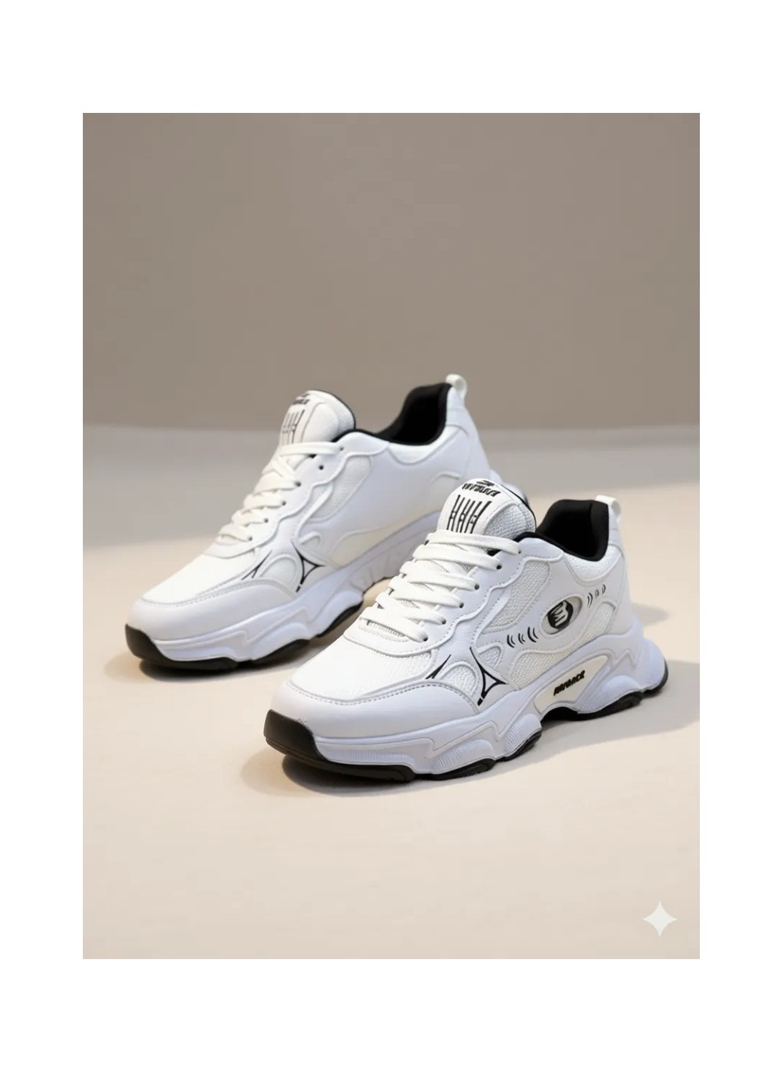 Mayback Siyah - Beyaz Erkek Ortopedik Sneaker Ayakkabı Düz Taban ve Nefes Alabilir Malzeme görsel 8
