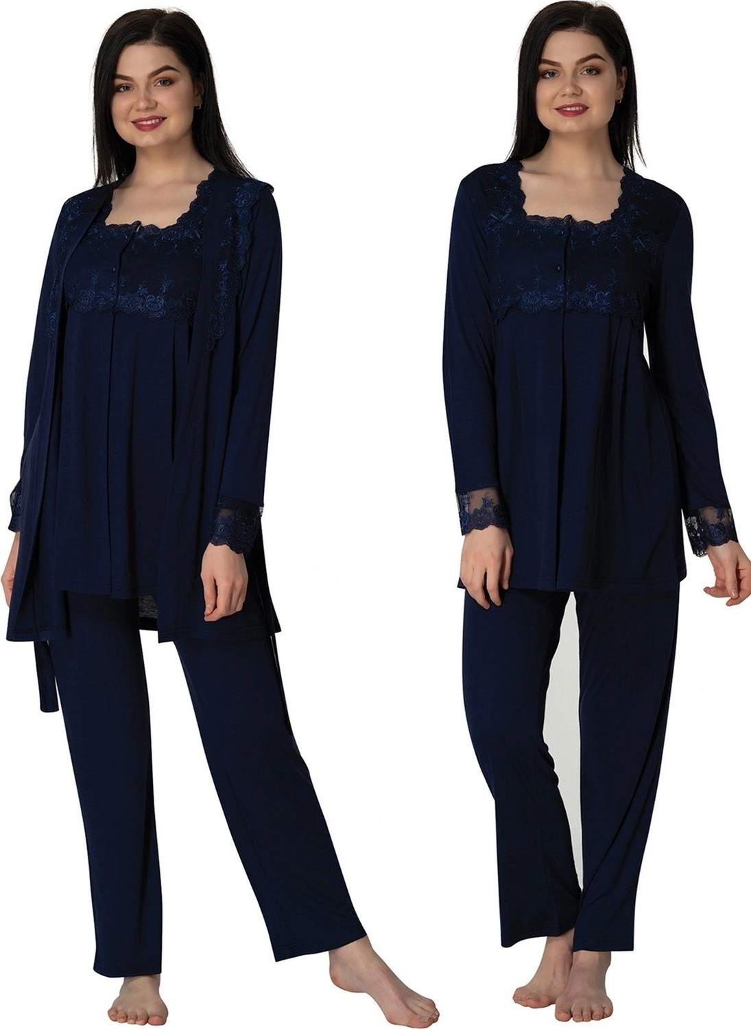 Veraura Lifestyle Effortt 2401 Sabahlıklı Lohusa Pijama Takımı