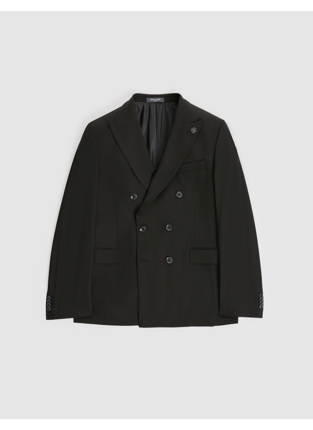 Pierre Cardin Erkek Lacivert Ex. Slim Fit Çizgili Kruvaze Takım Elbise 50325157-VR033 görsel 7