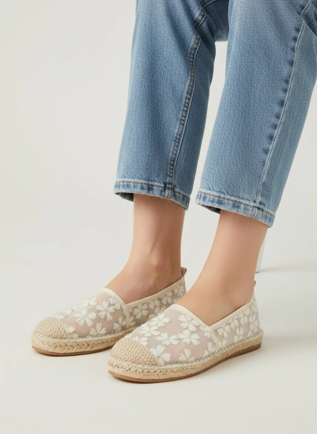 Aska Shoes Kadın Pirinç Baskı/ Keten/hasır Malzeme Espadril görsel 6