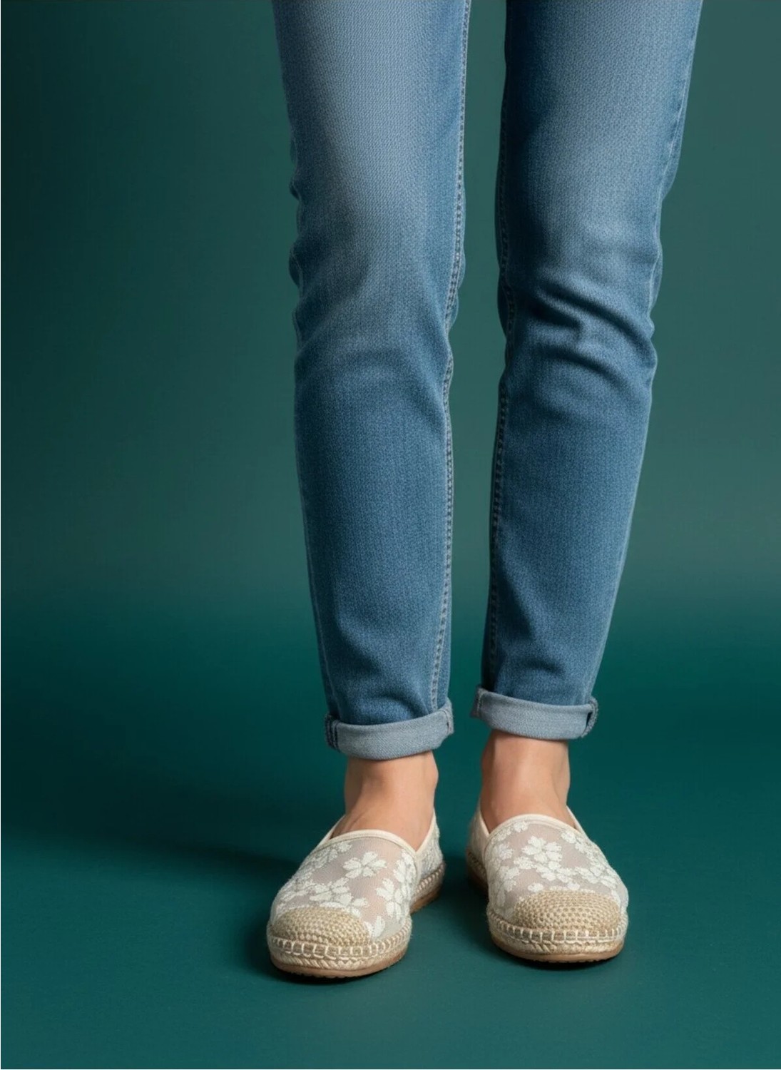 Aska Shoes Kadın Pirinç Baskı/ Keten/hasır Malzeme Espadril görsel 7