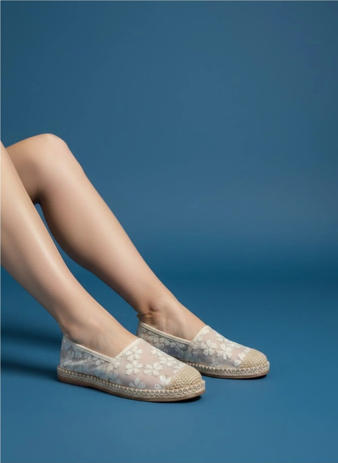 Aska Shoes Kadın Pirinç Baskı/ Keten/hasır Malzeme Espadril görsel 8