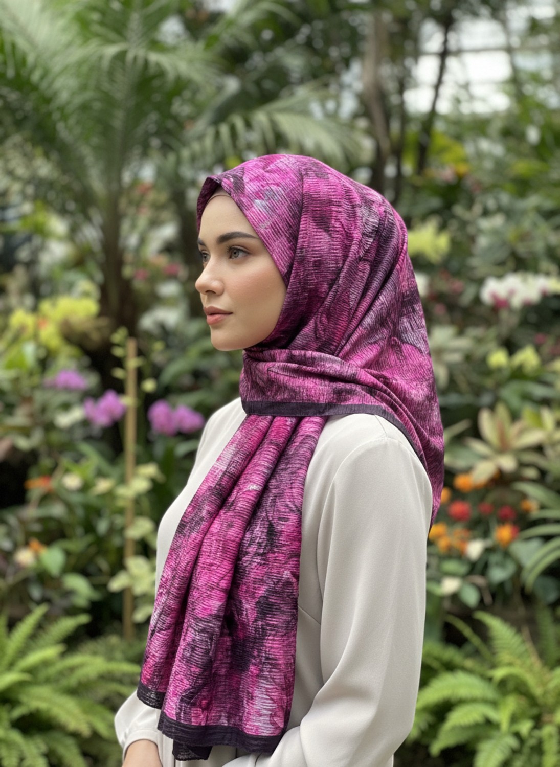Cappio Craft Müslüm, Floral Çiçek Desenli Bürümcük Şal, Zarif, Kaymaz, Terletmez ve Rahat Kullanım 75 x 200 cm