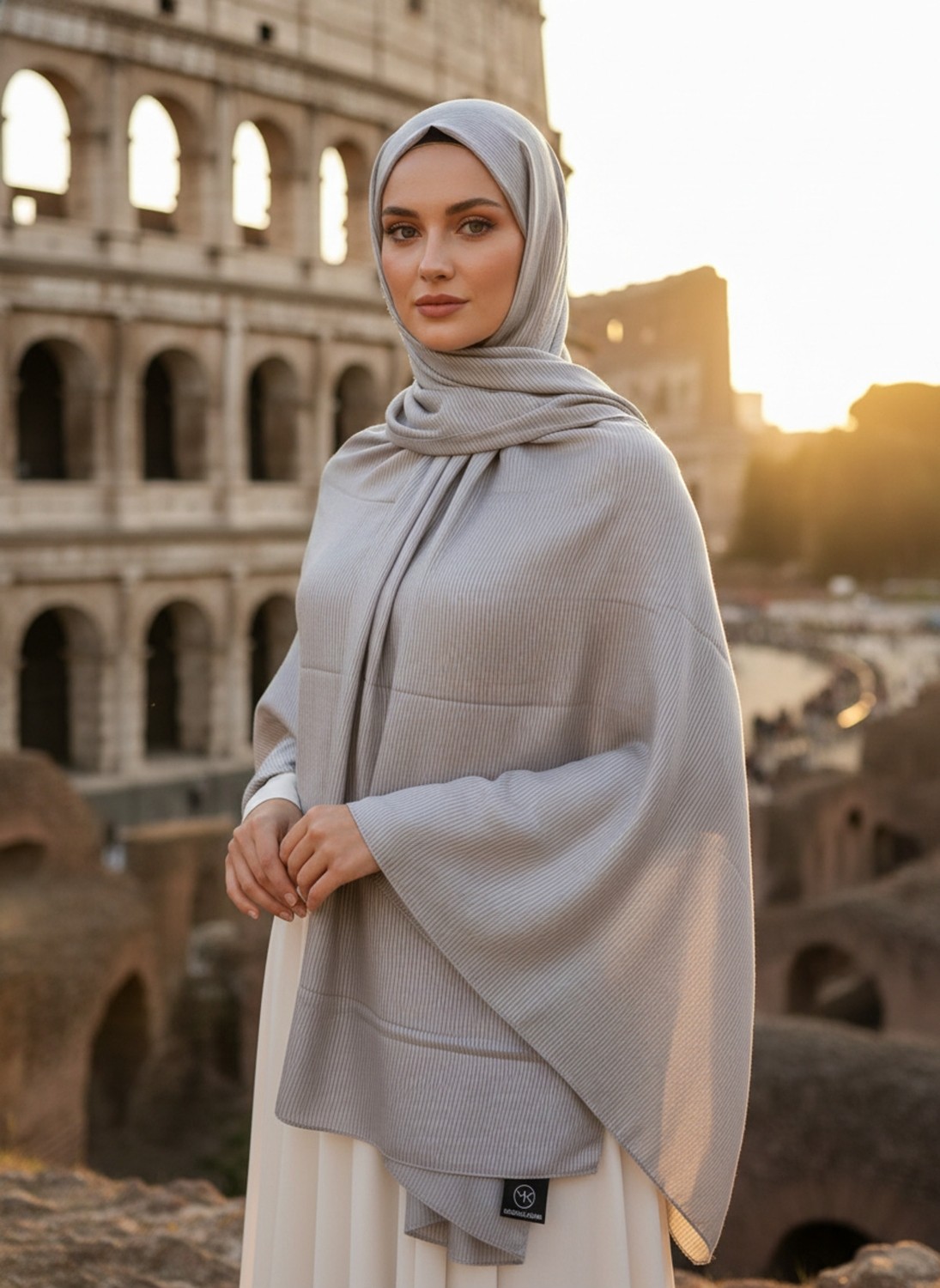 Modakaşmir Moda Kaşmir Misto Çizgili Pamuklu Şal