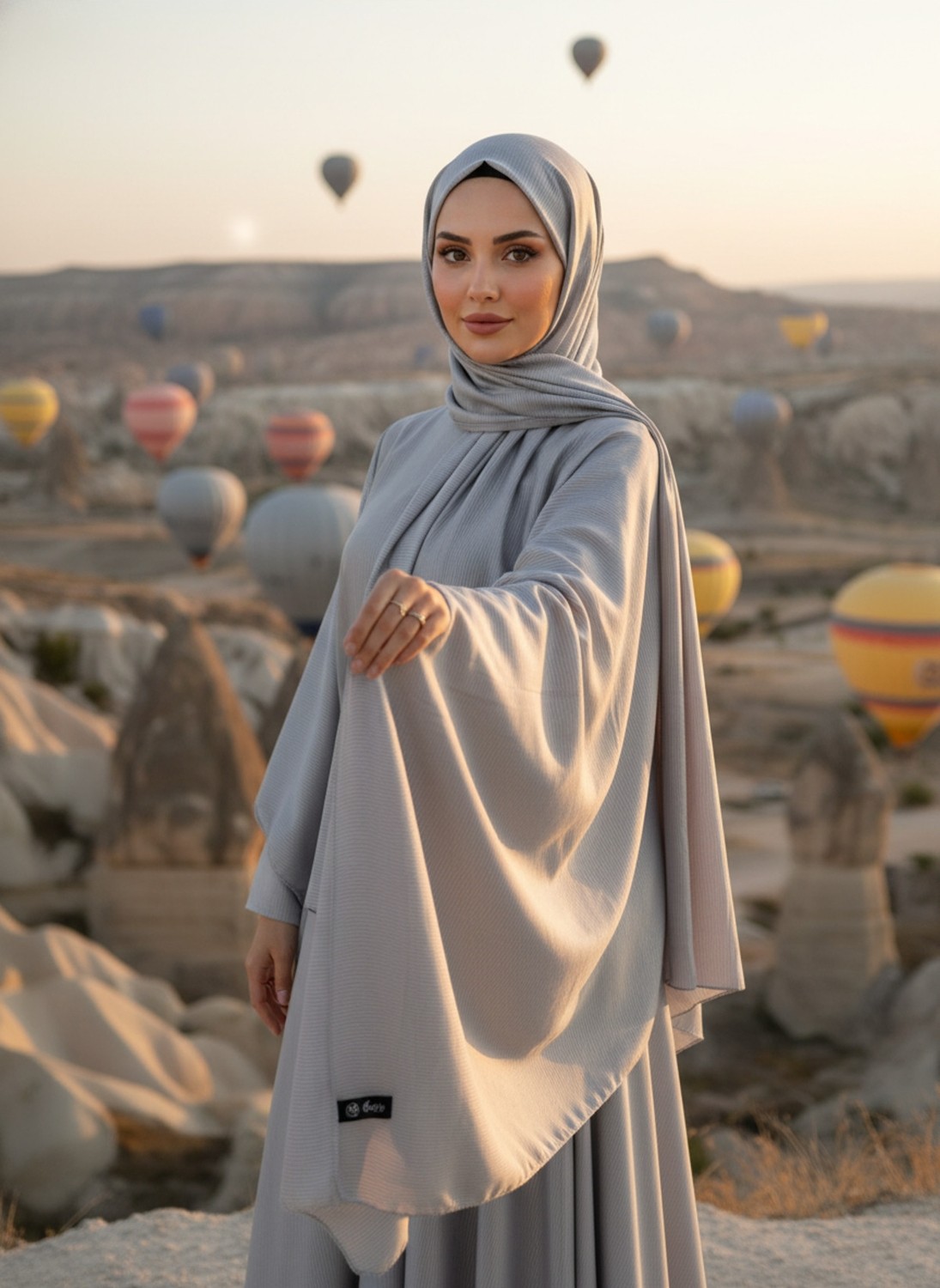 Modakaşmir Moda Kaşmir Misto Çizgili Pamuklu Şal görsel 2