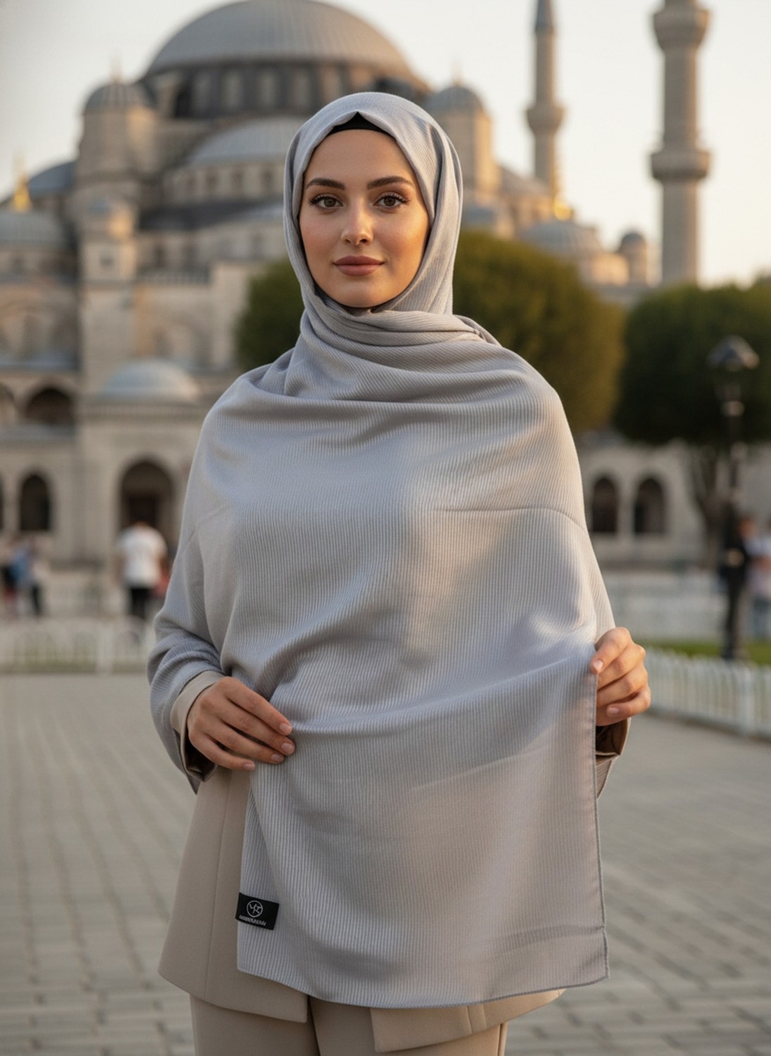 Modakaşmir Moda Kaşmir Misto Çizgili Pamuklu Şal görsel 3