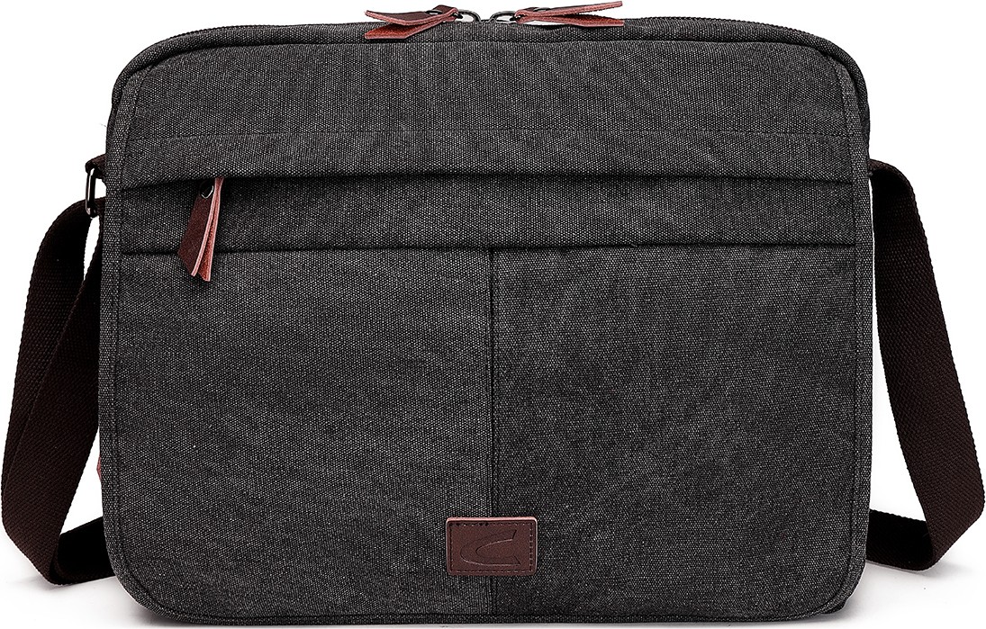 Hüvendo Cactive Kanvas Su Geçirmez Kumaş Uzun Askılı Laptop Bölmeli Unisex Postacı Çantası Siyah