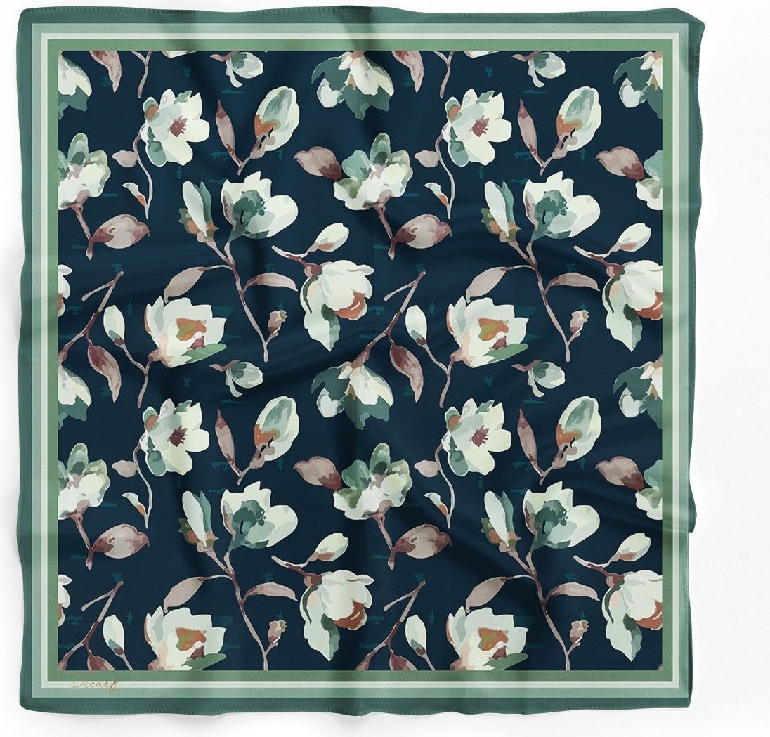 Dscarf Stilist Kadın Şal %100 Polyester Renkli Çiçek Desenli Günlük ve Özel Gün Kullanımına Uygun görsel 4