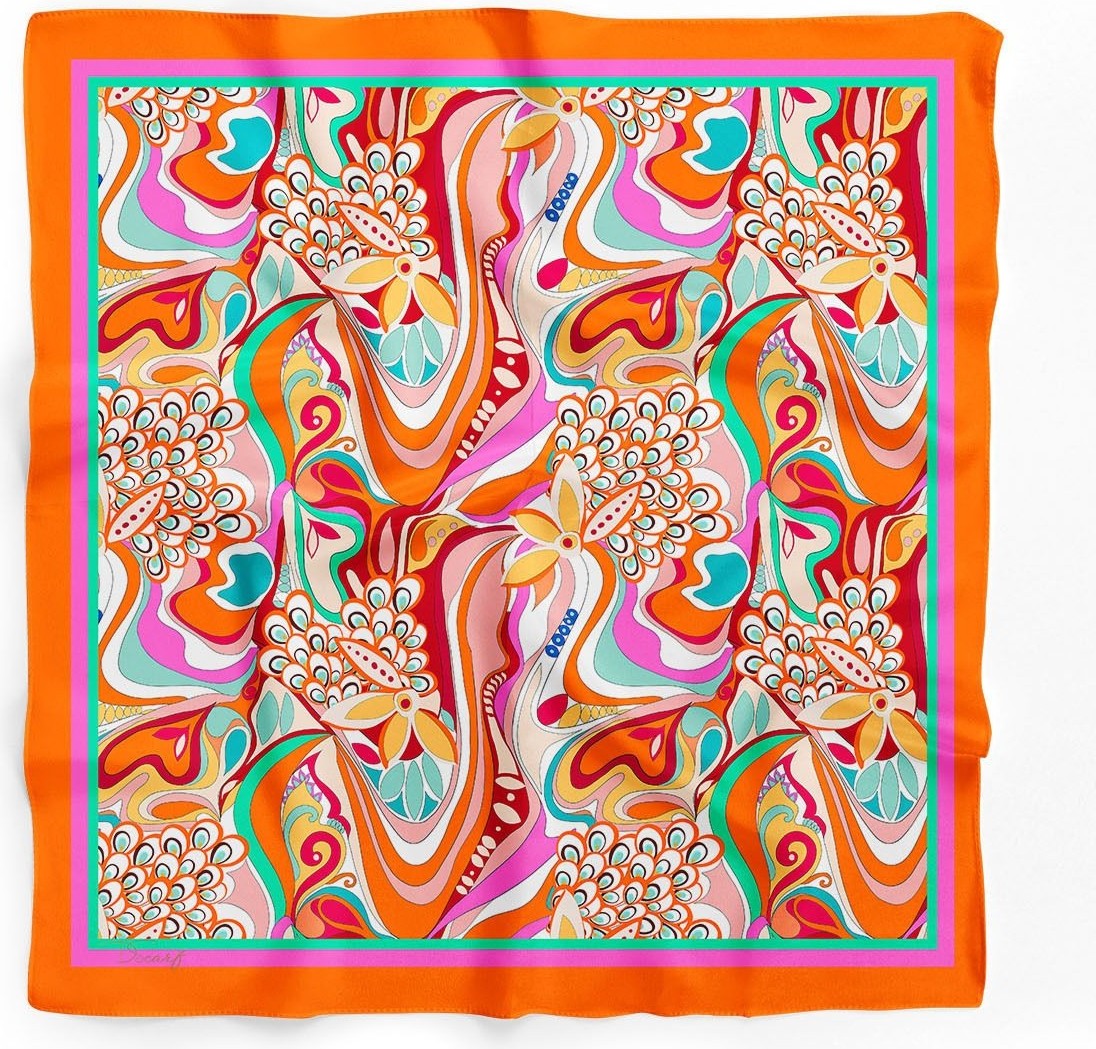 Dscarf Stilist Kadın Şal %100 Polyester Renkli Çiçek Desenli Günlük ve Özel Gün Kullanımına Uygun görsel 8