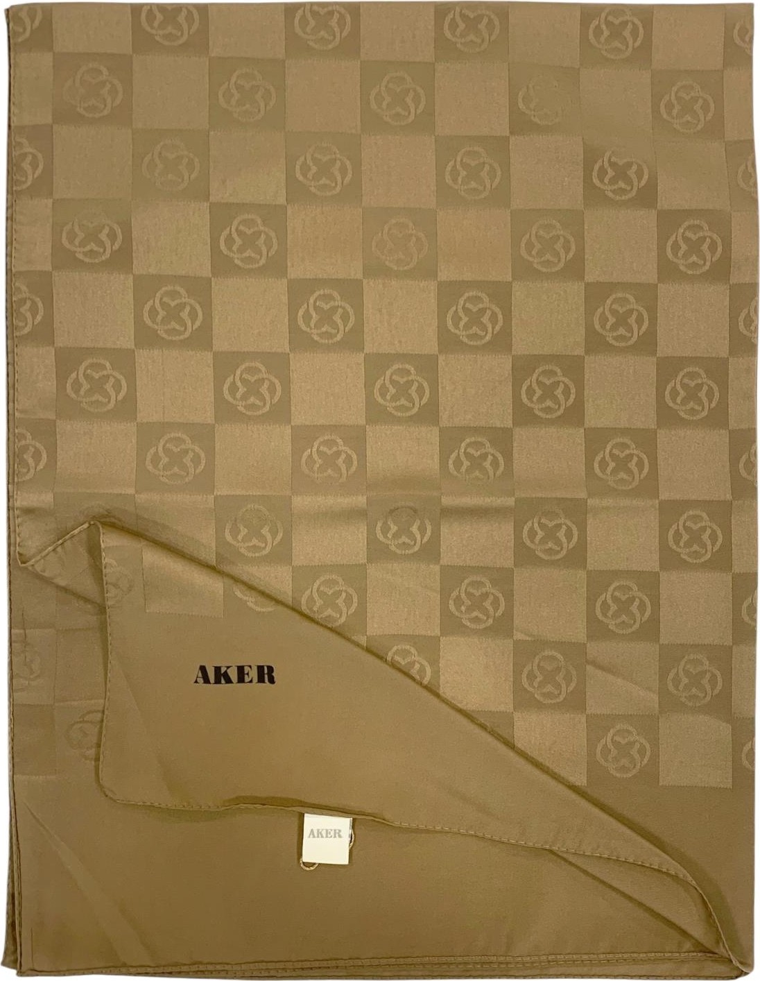 Aker Monogram Şal - Yeni Dama Desenli - Sütlü Kahve 981 görsel 7