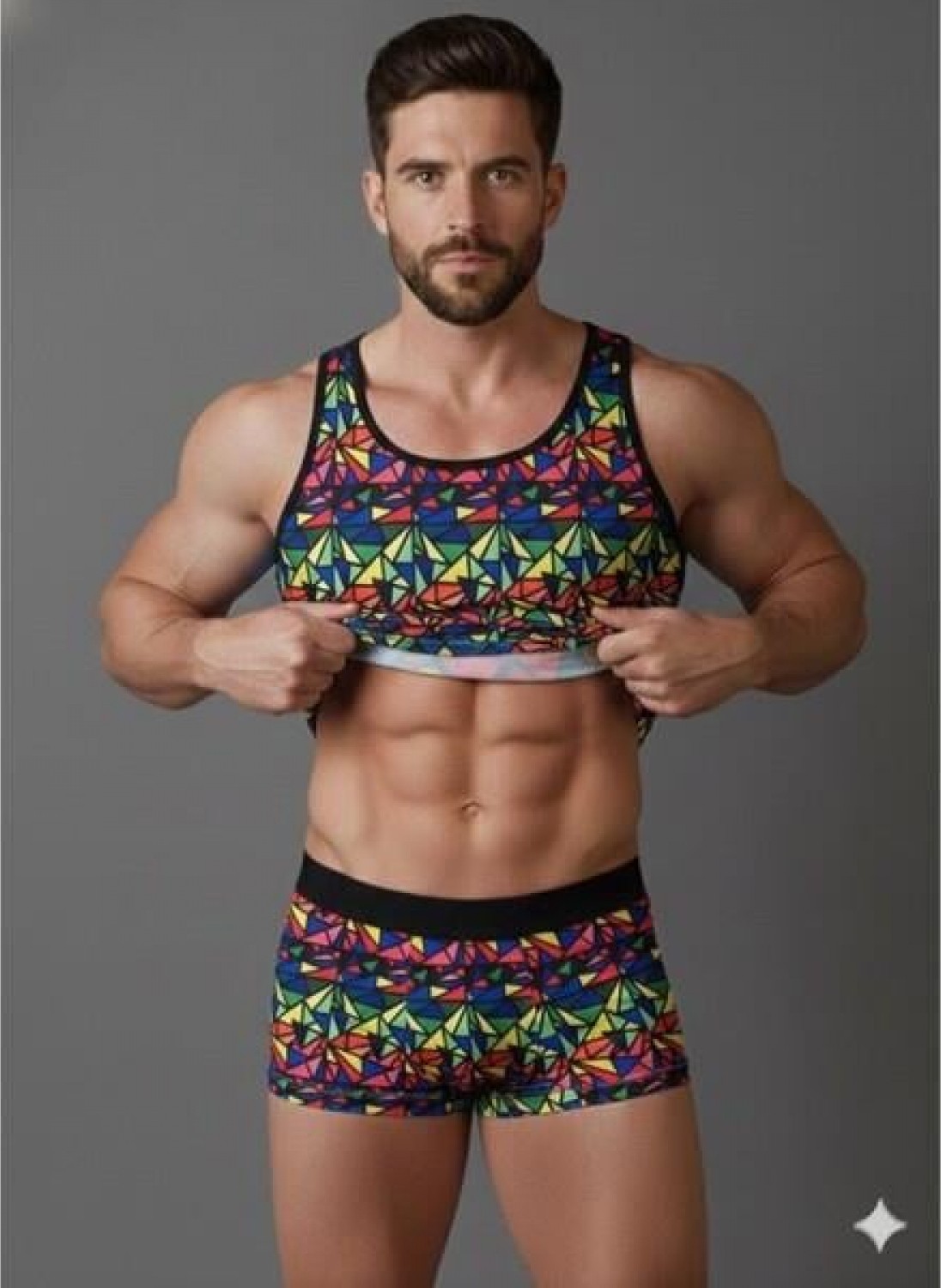Marsilyan Erkek Renkli Tank Top Boxer Takımı görsel 3
