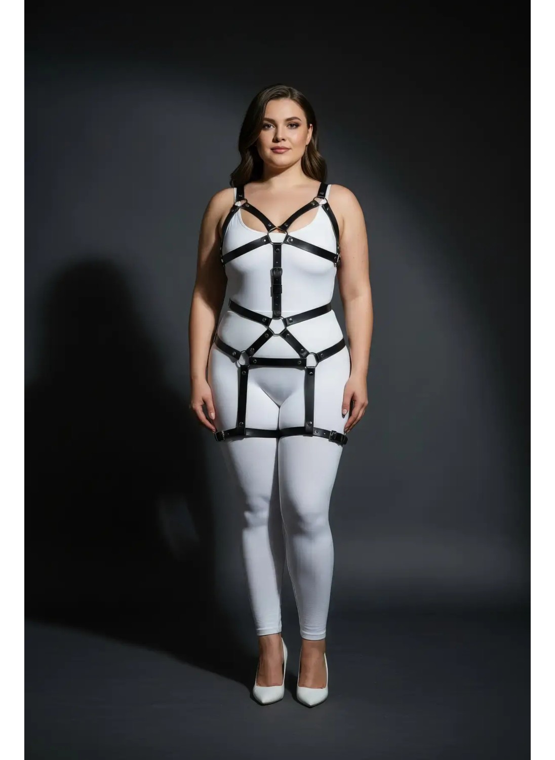Motto10 Butik HDY MOTTO10 Butik Büyük Beden Siyah Kadın Harness Takım Deri Body Fantezi Aksesuar - APFT750 görsel 4