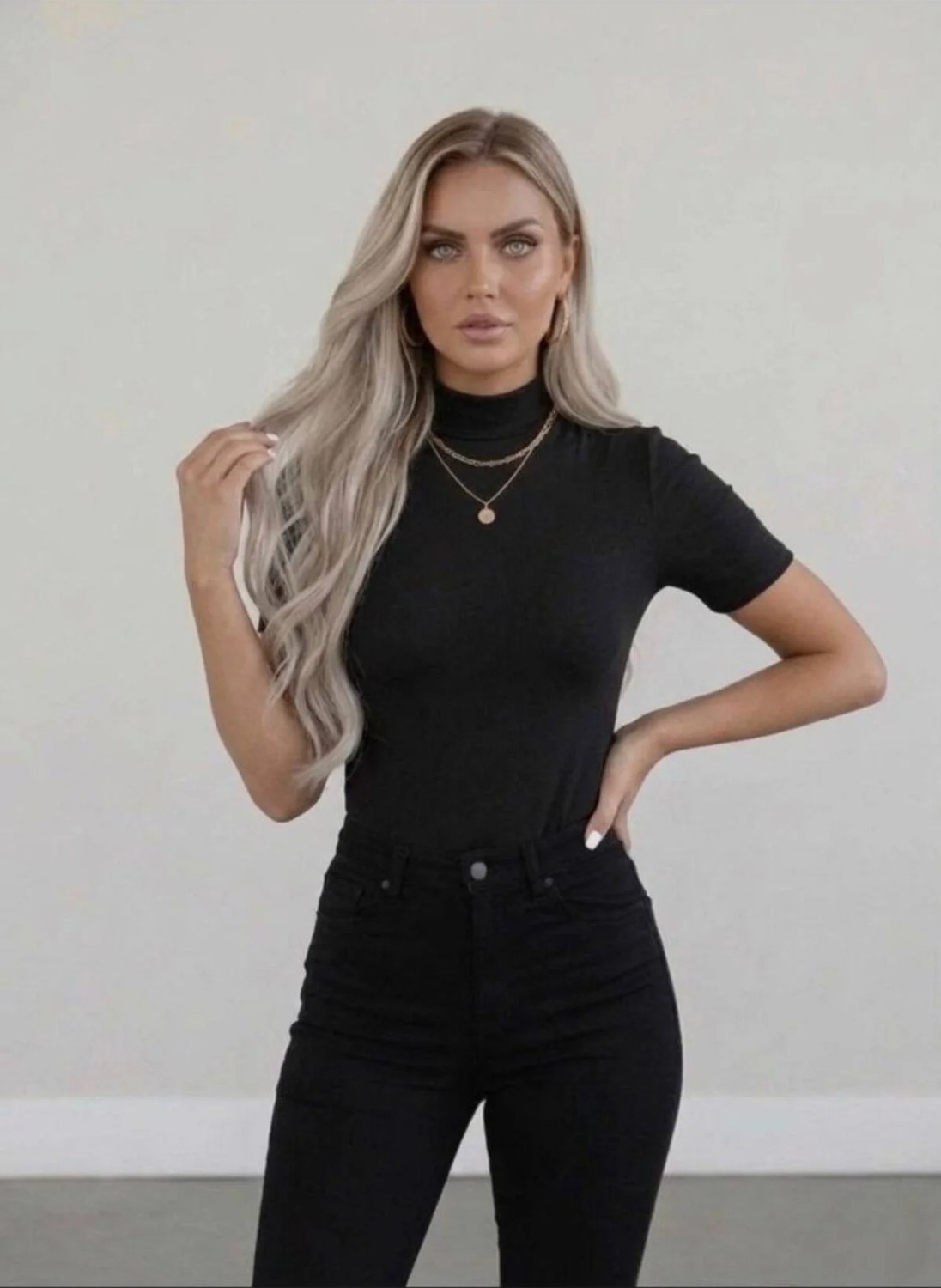 Hashtag Kadın Balıkçı Yaka Yarım Kol Body 4'lü Set Viskon Kumaş görsel 8