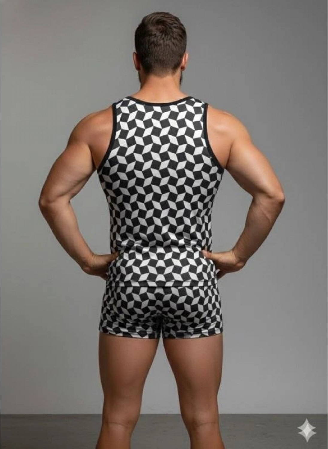 Marsilyan Erkek Desenli Tank Top Boxer Takım görsel 2
