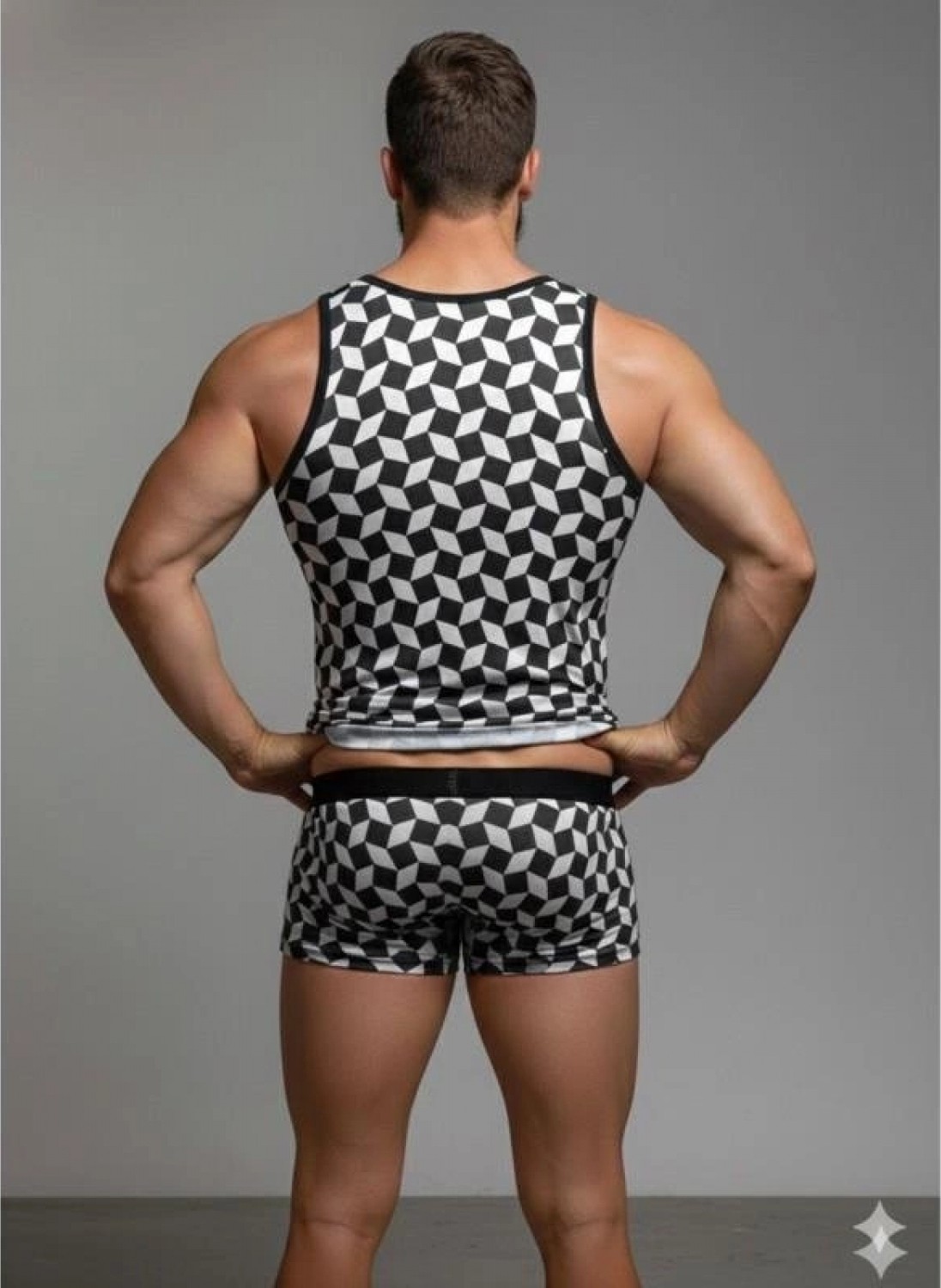 Marsilyan Erkek Desenli Tank Top Boxer Takım görsel 3