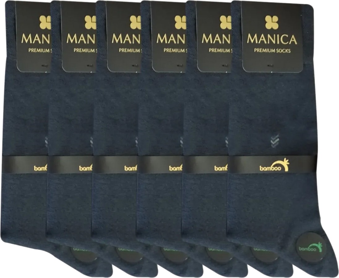 MANICA Erkek Bambu Yazlık Soket Çorap 6 Çift - Siyah görsel 5