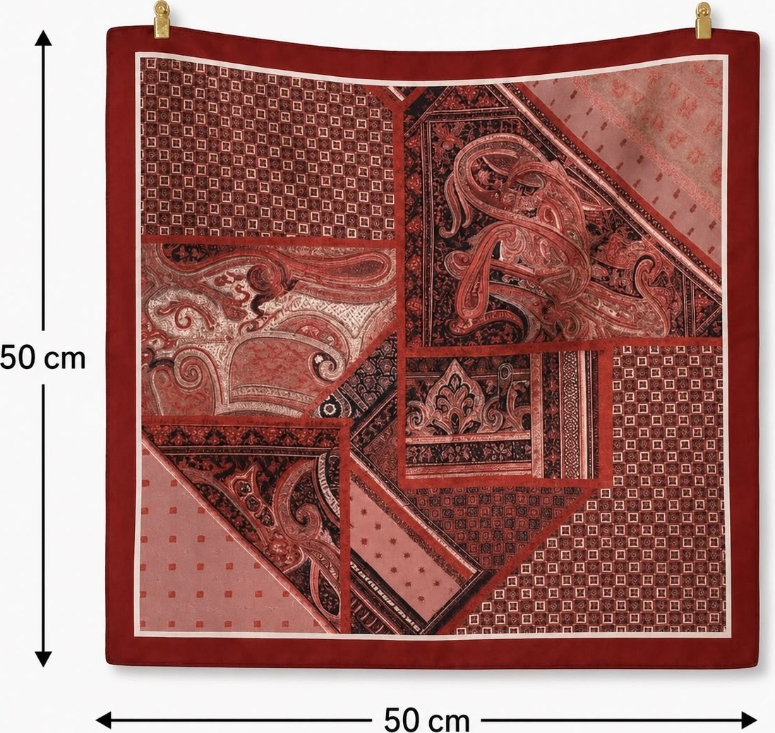 Revam Collection Etnik Desen Bandana Fular Şal 50X50CM görsel 3