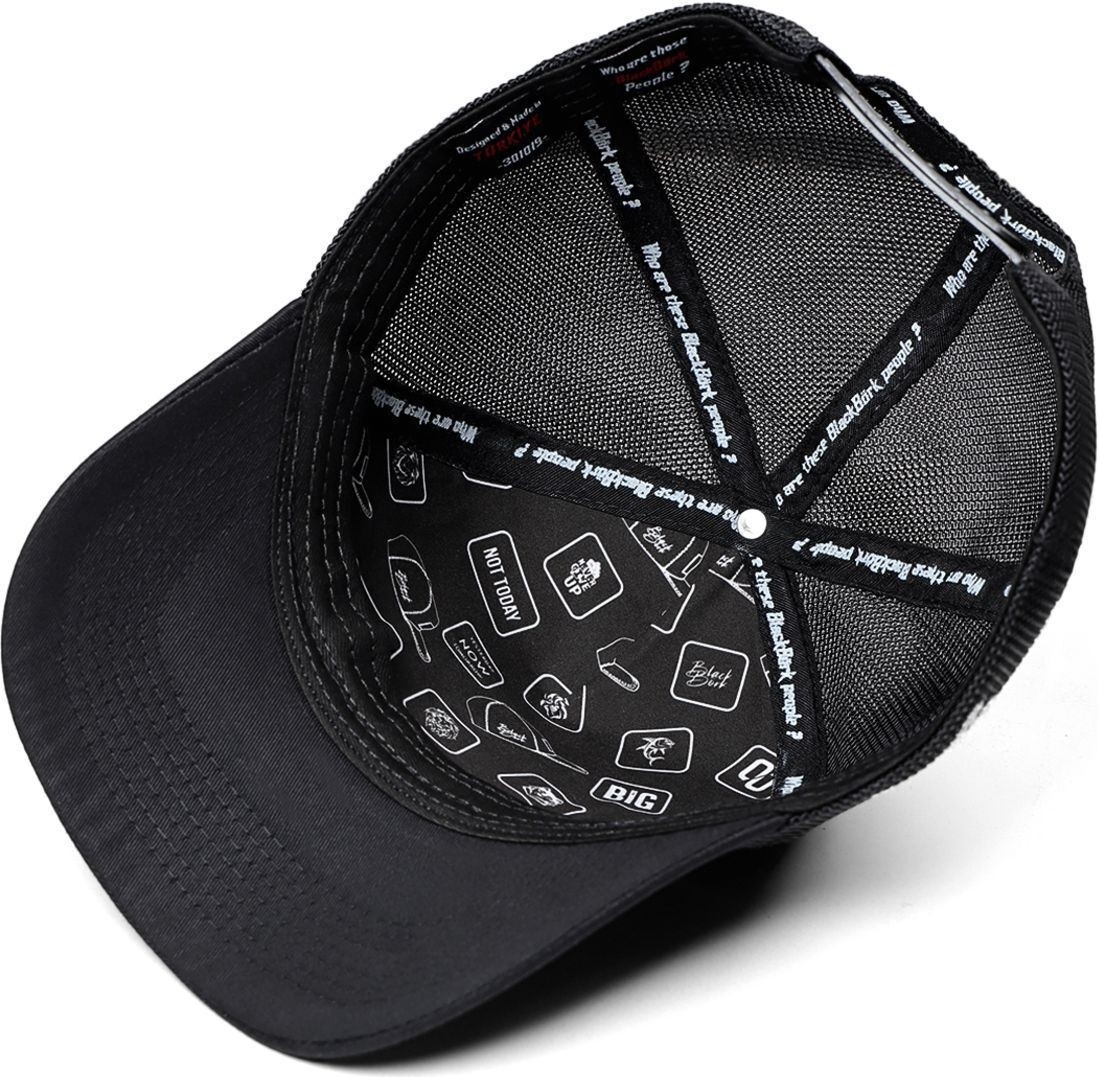 BlackBörk Kurt Logolu Siyah Trucker Şapka görsel 4