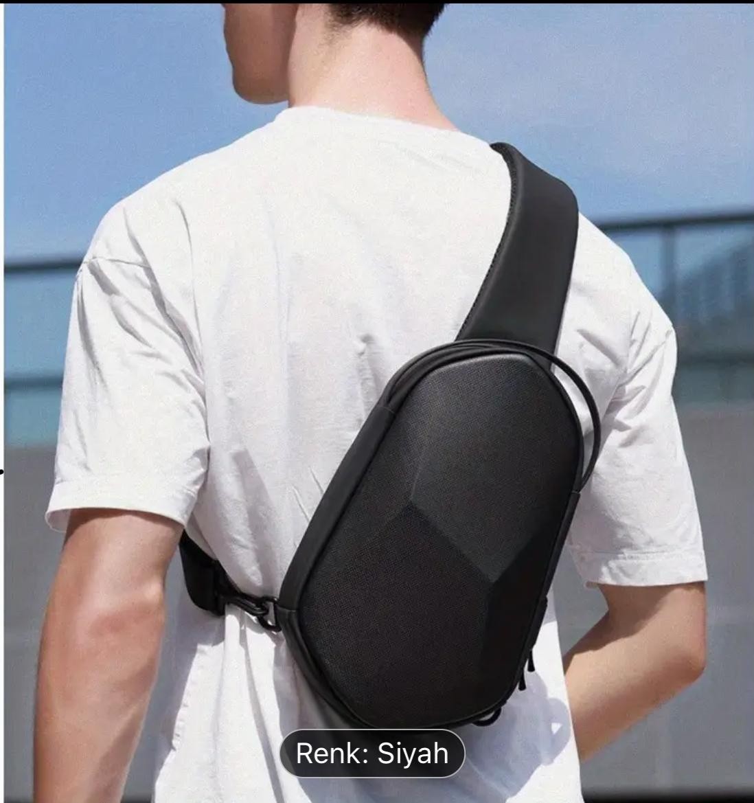 Sannora Bags Çapraz Göğüs Çanta Bel Çanta Çapraz Omuz Çanta Suya Dayanıklı Siyah Erkek Omuz Çanta ve El Çantası görsel 2