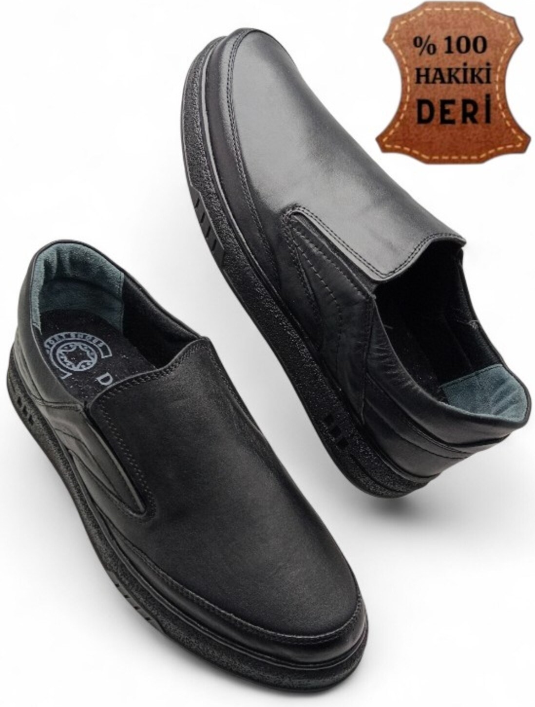 Magic Shoes Hakiki Deri Ultra Ortopedik Dikişli Büyük Numara Günlük Erkek Ayakkabısı