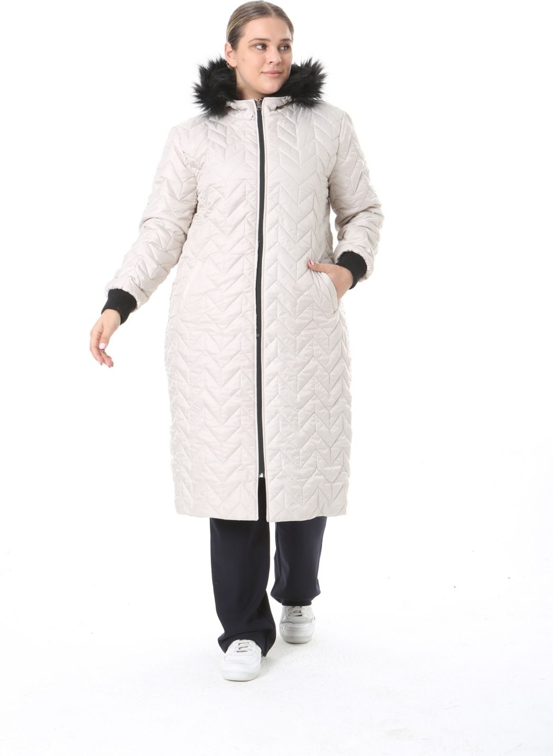 TUTveAL Collection Çift Taraflı Mont, Suya Dayanıklı Mont, Büyük Beden Parka, Kışlık Mont, Kaban, Araboy Kaban görsel 6