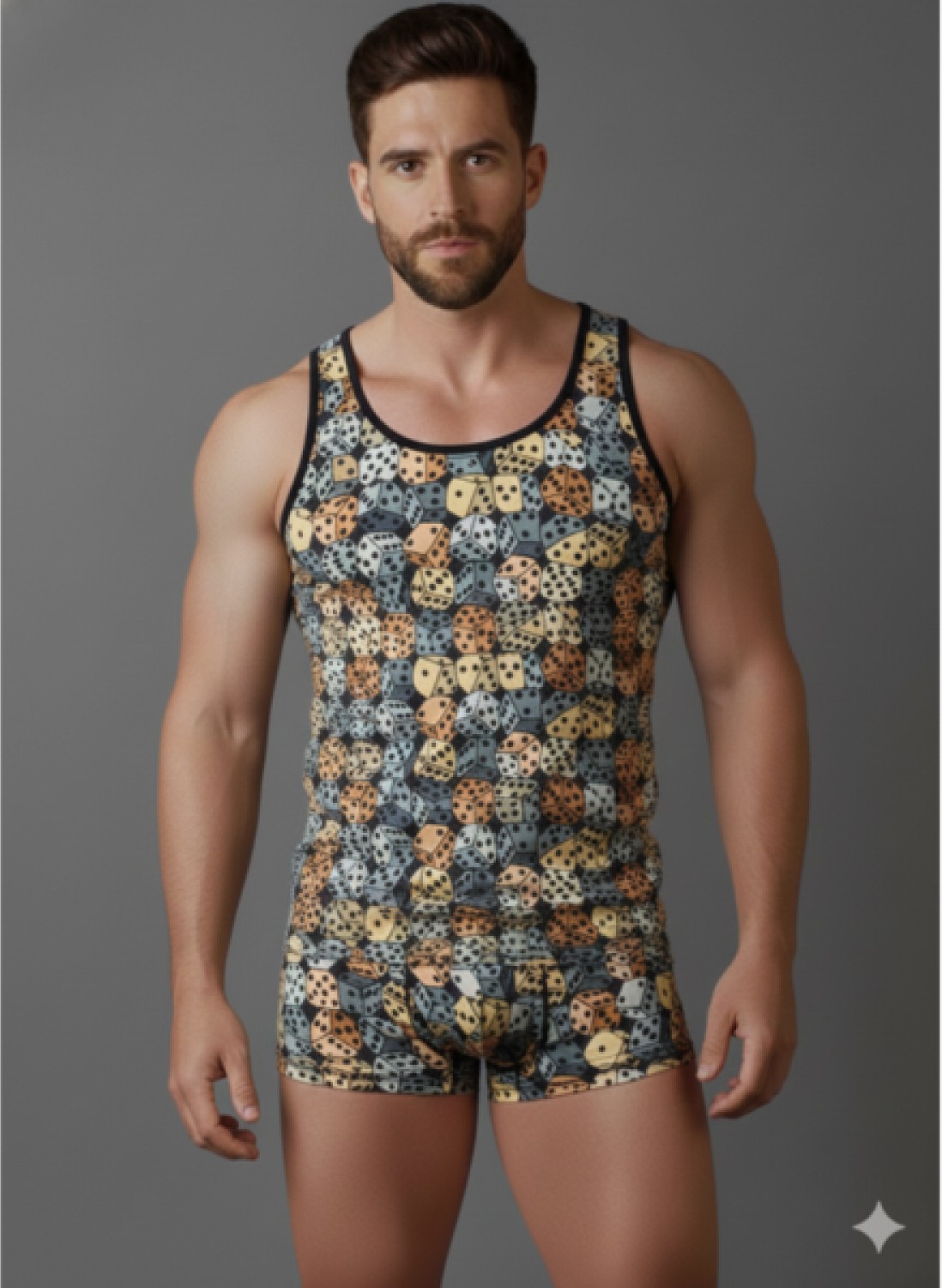 Marsilyan Erkek Desenli Tank Top Boxer Takımı görsel 2