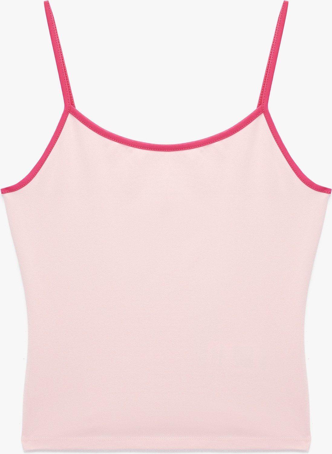 Koton Pamuklu Renk Kontrastlı Slim Fit U Yaka Askılı Bluz görsel 7