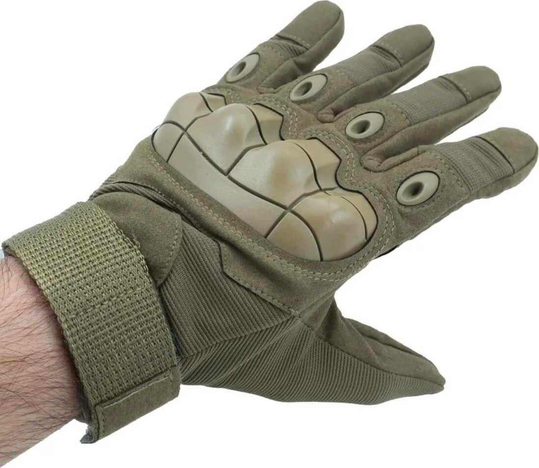 Kordak Haki Kemikli Uzun Tactical Eldiven - Motorcu Airsoft Eldiven