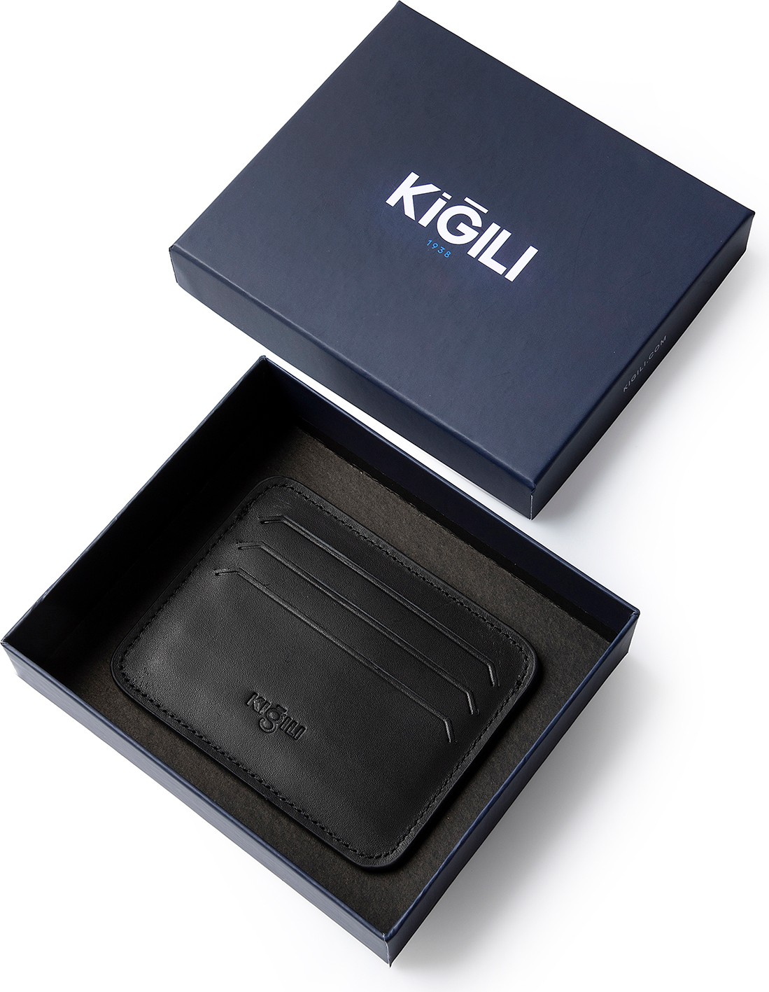 Kiğılı Deri Kartlık Şık Tasarım Hediye Kutulu Siyah Erkekler İçin Minimalist Stil görsel 4
