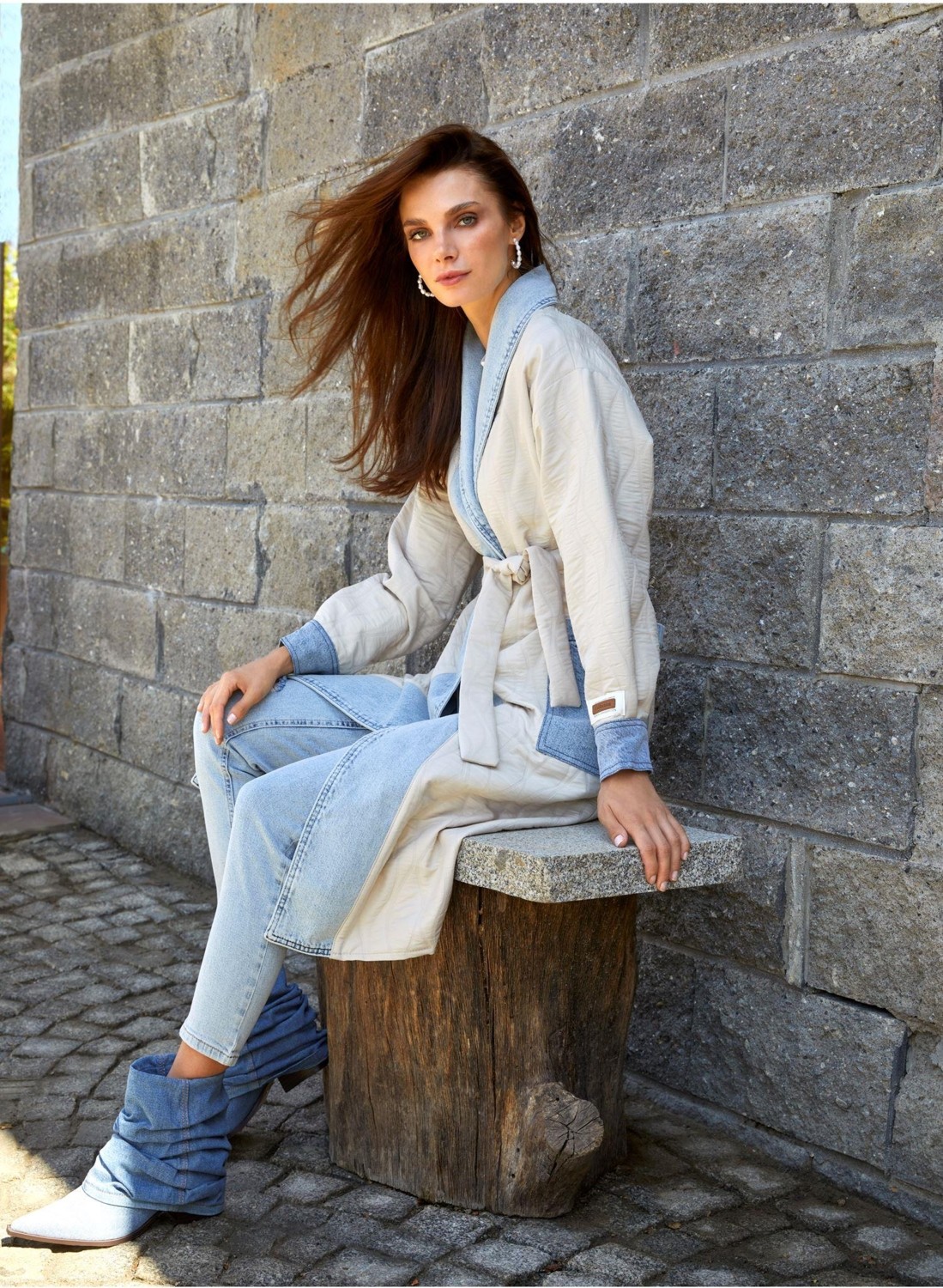Tiffany & Tomato Kot Garnili Kapitone Kimono görsel 2