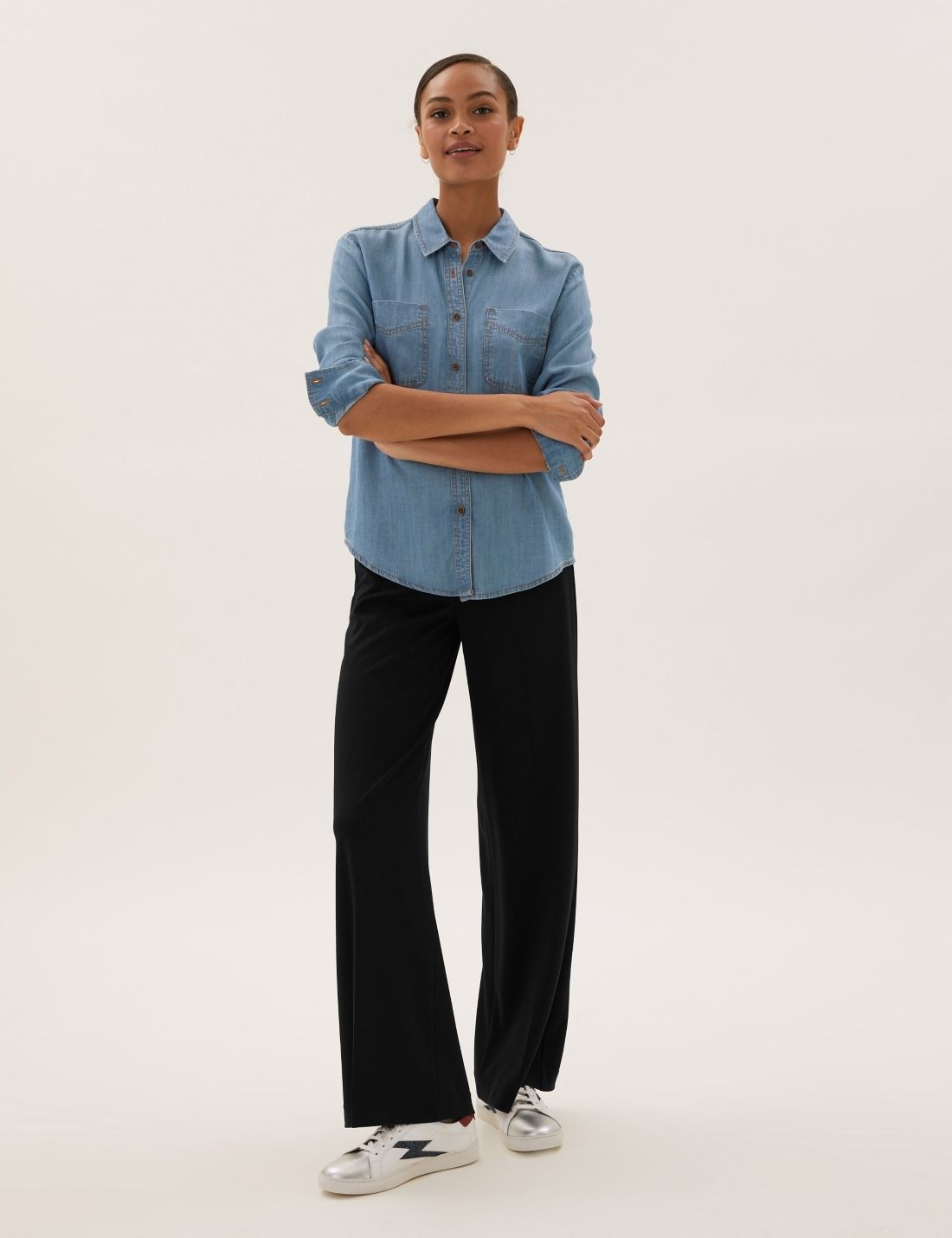 Marks & Spencer Wide Leg Örme Pantolon