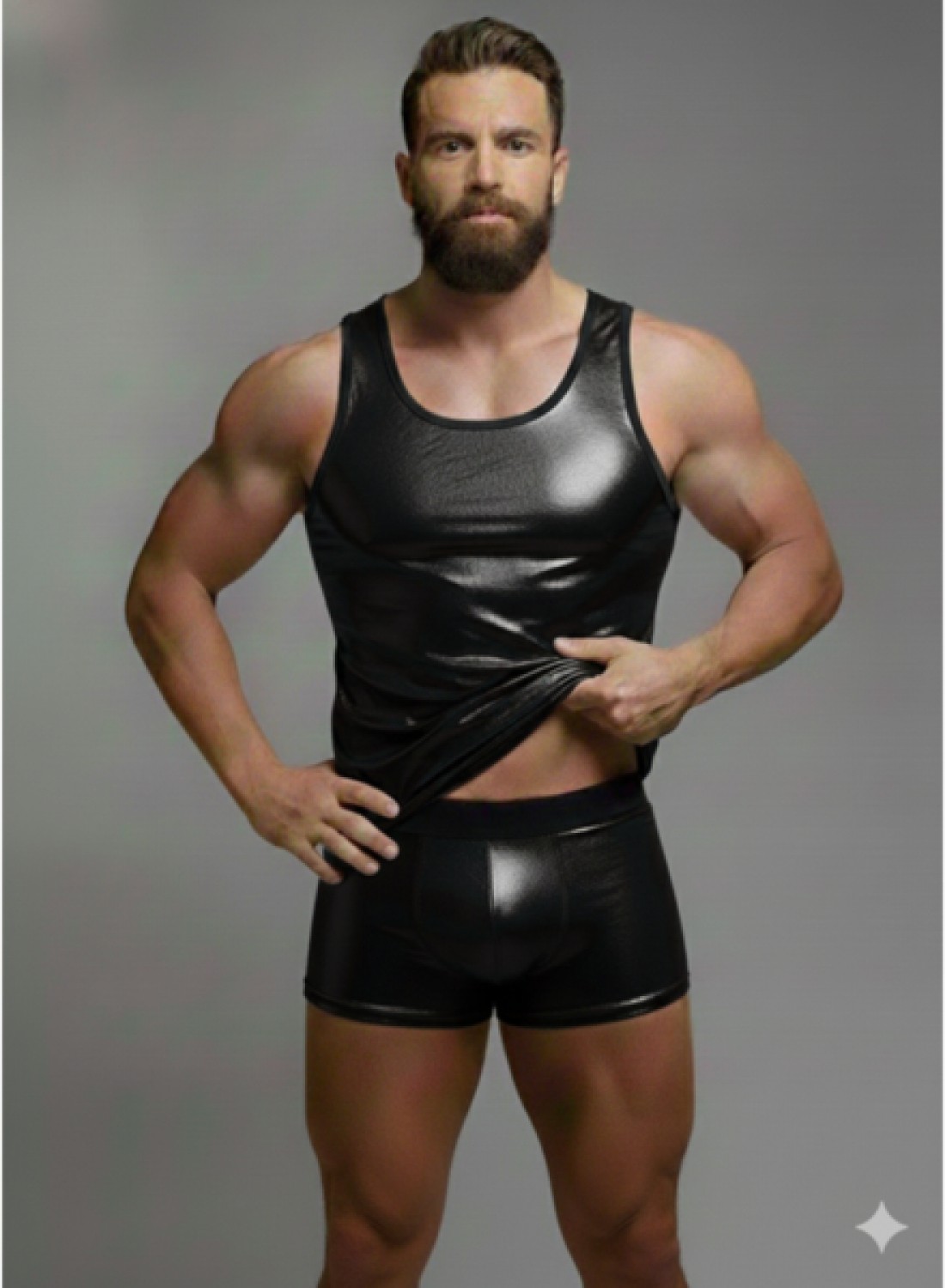 Marsilyan Erkek Lame Tank Top Boxer Takımı