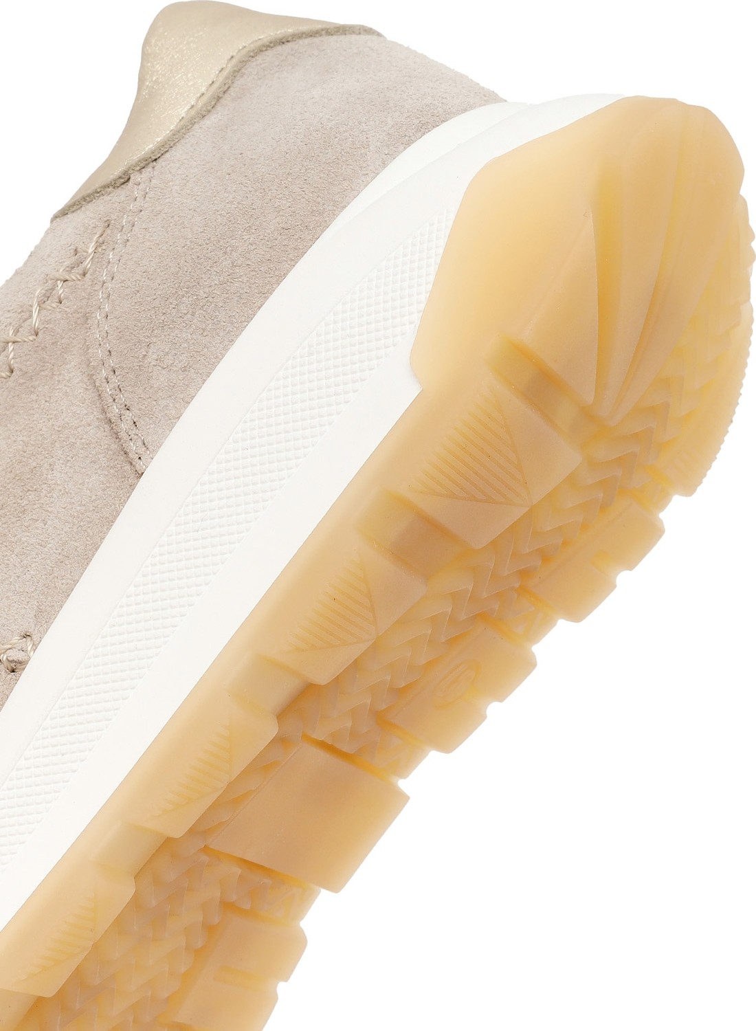 Derimod Kadın Bej Bağcıklı Kalın Tabanlı Süet Deri Sneaker 26SFD371810 görsel 8
