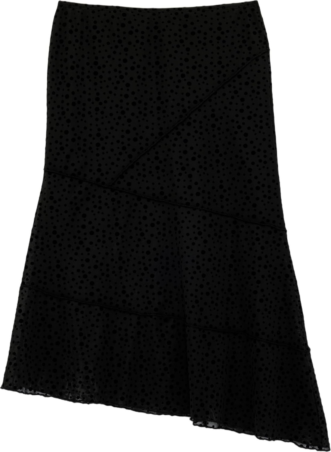 Aesco Slim Fit Asimetrik Kesim Puantiyeli Midi Etek görsel 3
