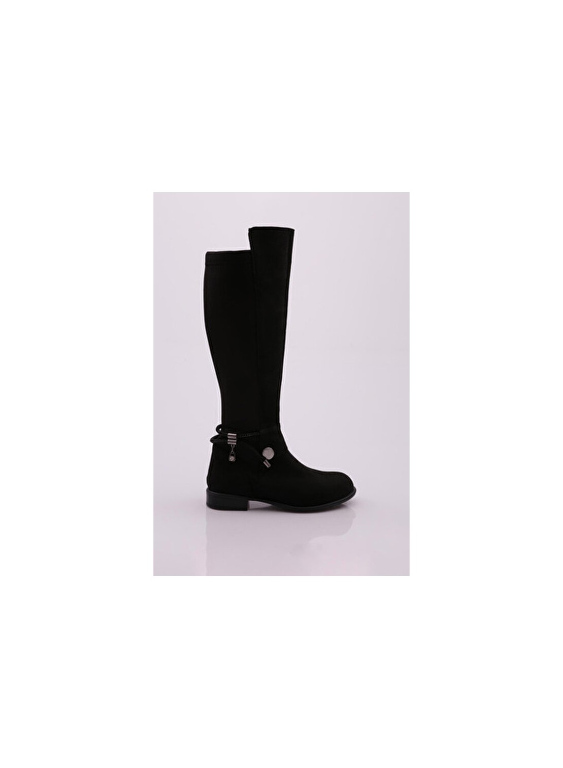 DGN 505-22K Kadin Arkasi Strech Yani Fermuarli Knee High Flats Çizme görsel 6