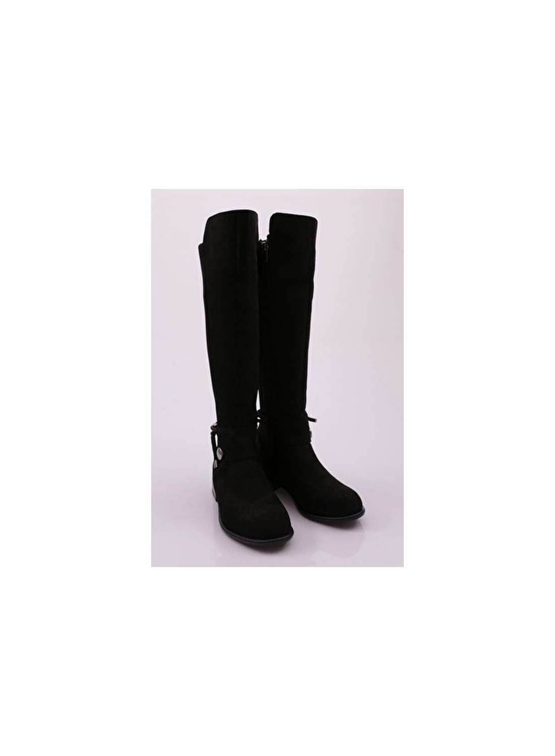 DGN 505-22K Kadin Arkasi Strech Yani Fermuarli Knee High Flats Çizme görsel 7
