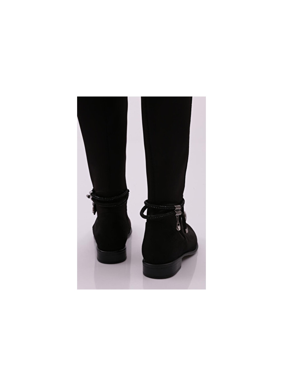 DGN 505-22K Kadin Arkasi Strech Yani Fermuarli Knee High Flats Çizme görsel 8