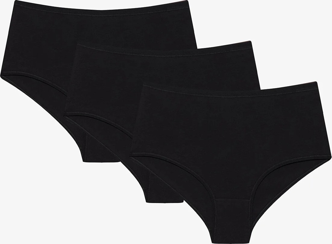 Penti Siyah Pamuklu Yüksek Bel 3'lü Slip Külot