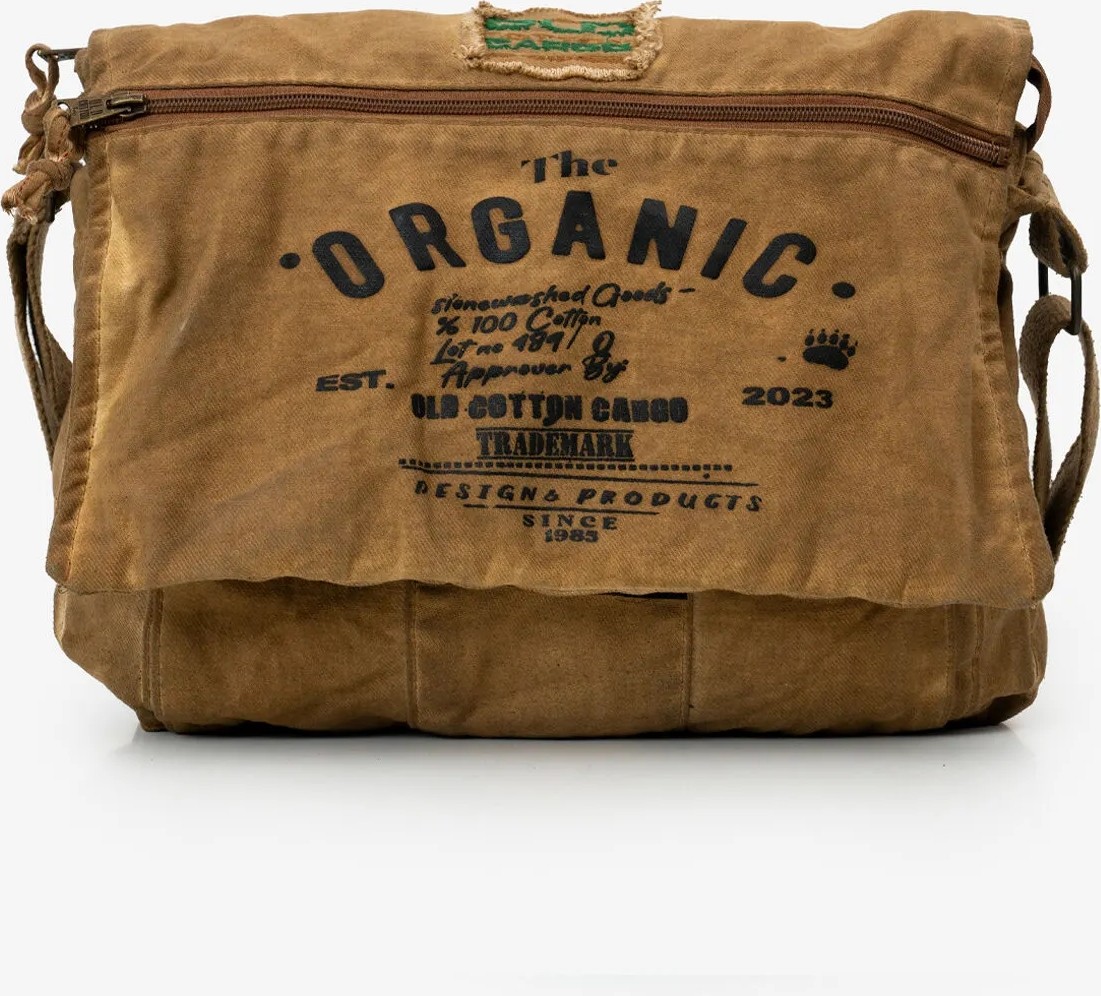 Old Cotton Cargo Old Cotton 8128 Salaş Kanvas Omuz Postacı Antrasit Siyah Laptop Okul Seyahat Günlük Vintage Kumaş Çanta