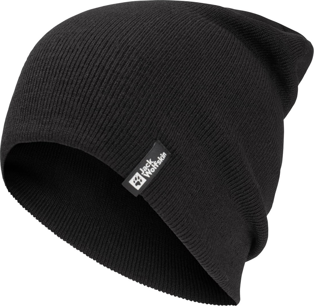 Aesco Jack Wolfskın Rıb Beanıe Unisex Yetişkin Bere Black One Size