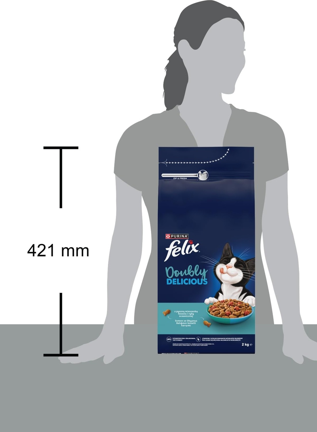 Die Grup Felix Doubly Delicious Yetişkin Kedi Maması Balıklı 2kg görsel 3
