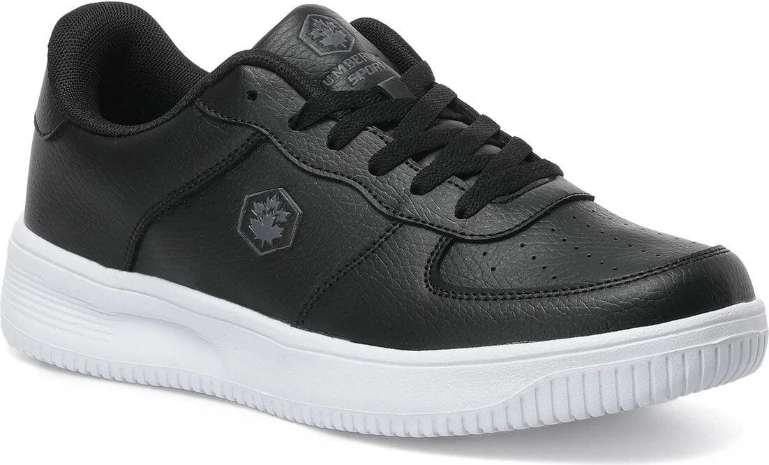 Lumberjack Fınster Unisex Siyah-Beyaz Sneaker Suni Deri Düz Tabanlı Konforlu Ayakkabı